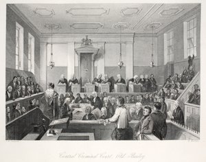 Centralny Sąd Karny w Old Bailey, z pubu „London Interiors withich Costumes and Ceremonies”. Joseph Mead, Londyn, c.1843 (rycina stalowa) autorstwa Thomas Hosmer Shepherd