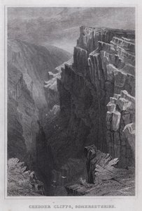 Klify Cheddar, Somersetshire (grawerowanie) autorstwa Thomas Hosmer Shepherd