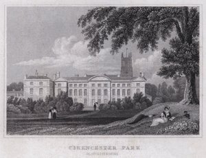Park Cirencester, Gloucestershire (grawerowanie) autorstwa Thomas Hosmer Shepherd