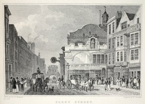 Fleet Street, z pubu „Londyn i jego okolice w XIX wieku”. Jones und Co., 1827-1829 autorstwa Thomas Hosmer Shepherd