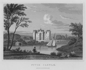 Zamek Fyvie, Aberdeenshire (grawerowanie) autorstwa Thomas Hosmer Shepherd