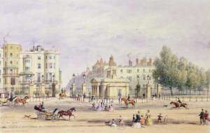 Grosvenor Gate i New Lodge, 1851 r. autorstwa Thomas Hosmer Shepherd