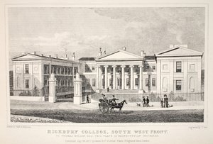 Highbury College, South West Front, z pubu „Londyn i jego okolice w XIX wieku”. Jones und Co., 1827-1829 autorstwa Thomas Hosmer Shepherd