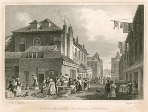 Hungerford Market, w pobliżu York Buildings, The Strand, Londyn autorstwa Thomas Hosmer Shepherd