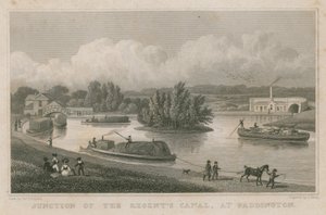 Skrzyżowanie Kanału Regenta, Paddington, Londyn (rycina) autorstwa Thomas Hosmer Shepherd
