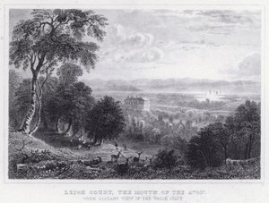 Leigh Court, ujście Avon, z odległym widokiem na walijskie wybrzeże (rycina) autorstwa Thomas Hosmer Shepherd