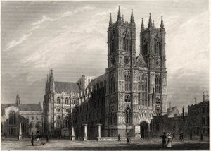 Londyn, widok na opactwo Westminster autorstwa Thomas Hosmer Shepherd