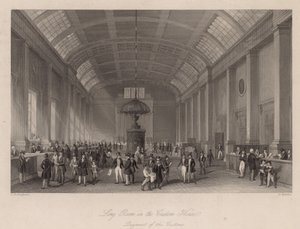 Long Room w Urzędzie Celnym w Londynie na opłacenie cła autorstwa Thomas Hosmer Shepherd