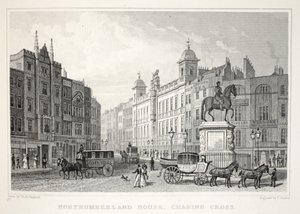 Northumberland House, Strand, z pubu „Londyn i jego okolice w XIX wieku”. Jones und Co., 1827-1829 autorstwa Thomas Hosmer Shepherd