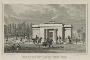 Jedna z nowych lóż, Hyde Park, Londyn autorstwa Thomas Hosmer Shepherd
