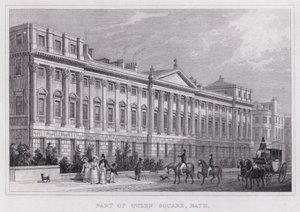 Część Queen Square, Bath (rycina) autorstwa Thomas Hosmer Shepherd