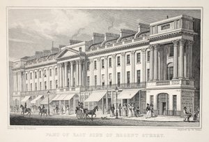 Część East Side of Regent Street, z pubu „Londyn i jego okolice w XIX wieku”. Jones und Co., 1827-1829 autorstwa Thomas Hosmer Shepherd