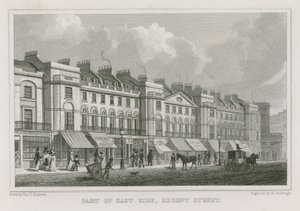 Część wschodniej strony Regent Street w Londynie autorstwa Thomas Hosmer Shepherd