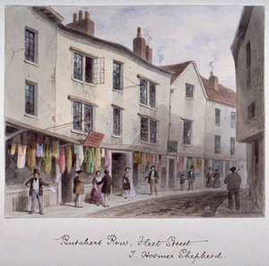 Prawdopodobnie widok na Holywell Street, Westminster, Londyn, ok. 1850 autorstwa Thomas Hosmer Shepherd
