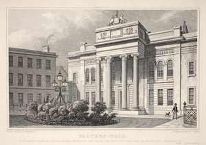 Salters Hall, z pubu „Londyn i jego okolice w XIX wieku”. Jones und Co., 1827-1829 autorstwa Thomas Hosmer Shepherd