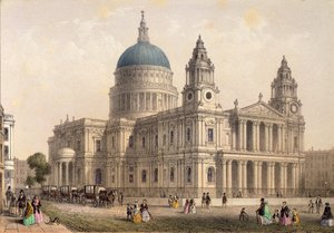 Katedra św. Pawła od strony północno-zachodniej autorstwa Thomas Hosmer Shepherd