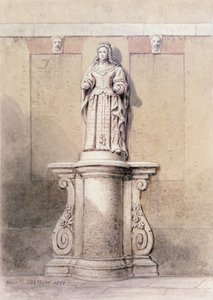 Statua królowej Anny na wschodnim krańcu Queen Square, 1851 autorstwa Thomas Hosmer Shepherd