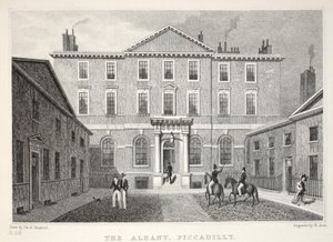 Albany, Piccadilly, z pubu „Londyn i okolice XIX wieku”. Jones und Co., 1827-1829 autorstwa Thomas Hosmer Shepherd