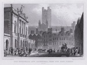 Guildhall i Katedra, od High Street, Bath (rycina) autorstwa Thomas Hosmer Shepherd