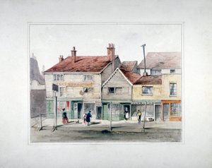 Hare and Hounds Inn i witryny sklepowe na Upper Street, Islington, Londyn, c1835. autorstwa Thomas Hosmer Shepherd