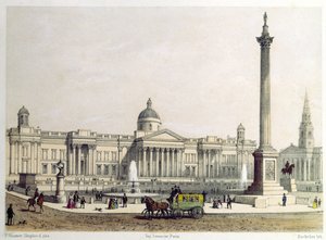 Galeria Narodowa z Kolumną Nelsona autorstwa Thomas Hosmer Shepherd