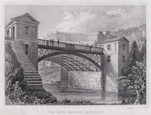Nowy most, Bathwick (grawerowanie) autorstwa Thomas Hosmer Shepherd