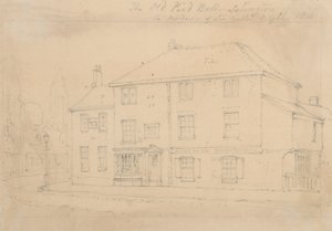 The Old Pied Bull Inn, Islington (atrament na papierze) autorstwa Thomas Hosmer Shepherd