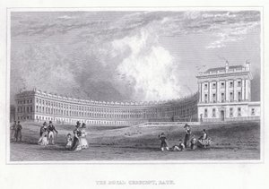 The Royal Crescent, Bath (grawerowanie) autorstwa Thomas Hosmer Shepherd