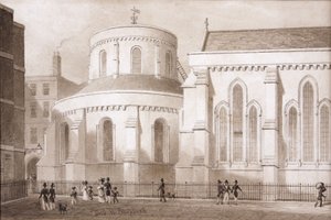 Kościół Świątynny po renowacji (akwarela) autorstwa Thomas Hosmer Shepherd