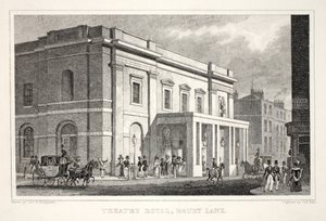 Theatre Royal, Drury Lane, z pubu „Londyn i okolice w XIX wieku”. Jones und Co., 1827-1829 autorstwa Thomas Hosmer Shepherd