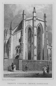 Kościół Trinity College w Edynburgu (grafika) autorstwa Thomas Hosmer Shepherd