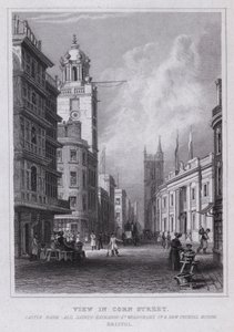 Widok na Corn Street, Castle Bank, All Saints, Exchange, St Werburgh
