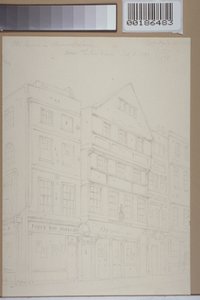 Widok starych domów na Chancery Lane, 1853 autorstwa Thomas Hosmer Shepherd