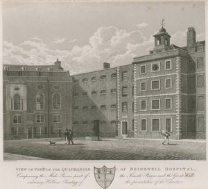 Widok części czworoboku szpitala Bridewell autorstwa Thomas Hosmer Shepherd