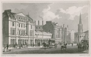 Zachodnia strona Langham Place, Marylebone, Londyn, w tym kościół All Souls autorstwa Thomas Hosmer Shepherd