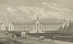 Whittingtons Almshouses Highgate, 1827 autorstwa Thomas Hosmer Shepherd