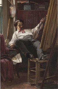 Autoportret artysty w jego pracowni autorstwa Thomas Hovenden