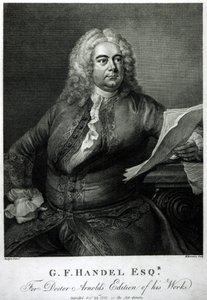 George Frederick Handel (1685-1759), sztychowany przez Williama Bromleya (1769-1842), do wydania przez doktora Arnolda jego dzieł (Handla), wyd. 1789 autorstwa Thomas Hudson