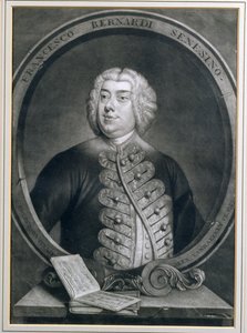 Portret Francesco Bernardiego Senesino, sieneńskiego kastrata, rytowany przez Aleksandra van Haeckena (1701-58), 1735 autorstwa Thomas Hudson