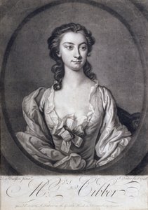 Portret pani Cibber (1714-66), aktorki i śpiewaczki, wyryty przez Johna Fabera (1684-1756), 1746 autorstwa Thomas Hudson