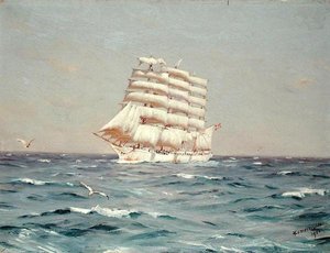 „Viking”, czteromasztowy barek pod pełnymi żaglami