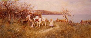 Karmienie cieląt autorstwa Thomas James Lloyd