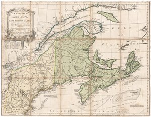 Mapa Nowej Szkocji autorstwa Jefferysa
