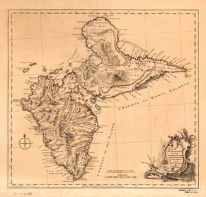 Gwadelupa, jedna z Wysp Karibskich podlegających Francji w Indiach Zachodnich, LOC 75693286 autorstwa Thomas Jefferys