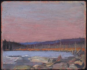 Jezioro Północne, ok. 1916 (olej na kompozytowej płycie z pulpy drzewnej) autorstwa Tom Thomson