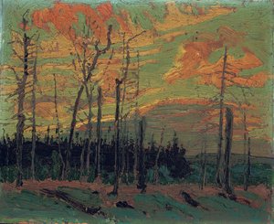 Ziemia spalona o zachodzie słońca, 1915 autorstwa Tom Thomson