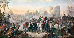 Odsiecz Lucknow (kolorowa litografia) autorstwa Thomas Jones (after) Barker