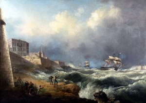 Widok wejścia do Grand Harbour przez TL Hornbrook autorstwa Thomas L. Hornbrook