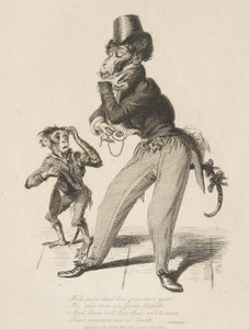 Monkey Dandy, z Monkey-ana, czyli ludzi w miniaturze, lipiec 1828, lipiec 1828. autorstwa Thomas Landseer