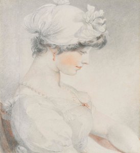 Portret Julii Angerstein, połowa długości, z profilu po prawej (ołówek, kreda czarno-czerwona, z kikutem) autorstwa Thomas Lawrence